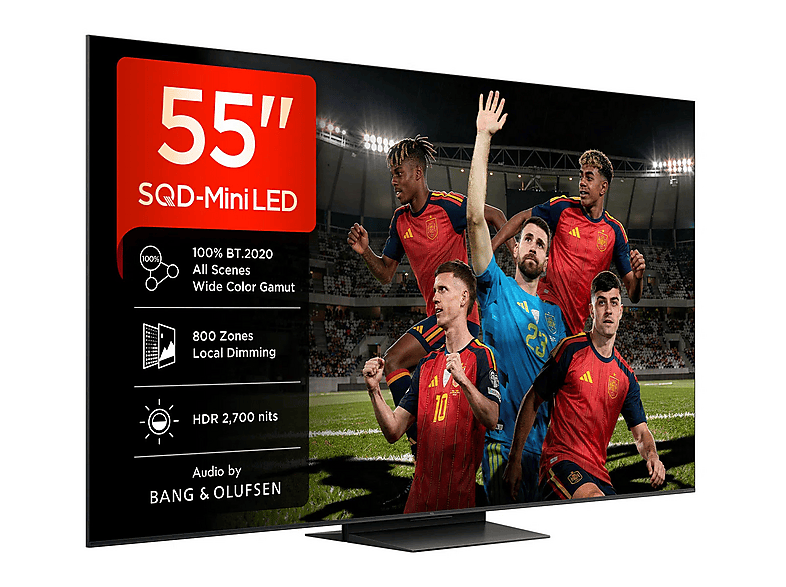 TV SQD-Mini LED 55" - TCL 55C7L, UHD 4K, TSR AiPQ, Smart TV, DVB-T2 (H.265), HDR 2700 nits, Dolby Vision y Atmos, Negro