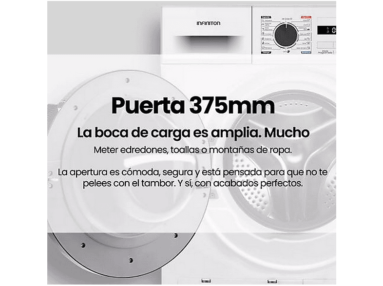Secadora Bomba de Calor - Infiniton SD-BC9DWP, 9 kg, 16 programas, Blanco
