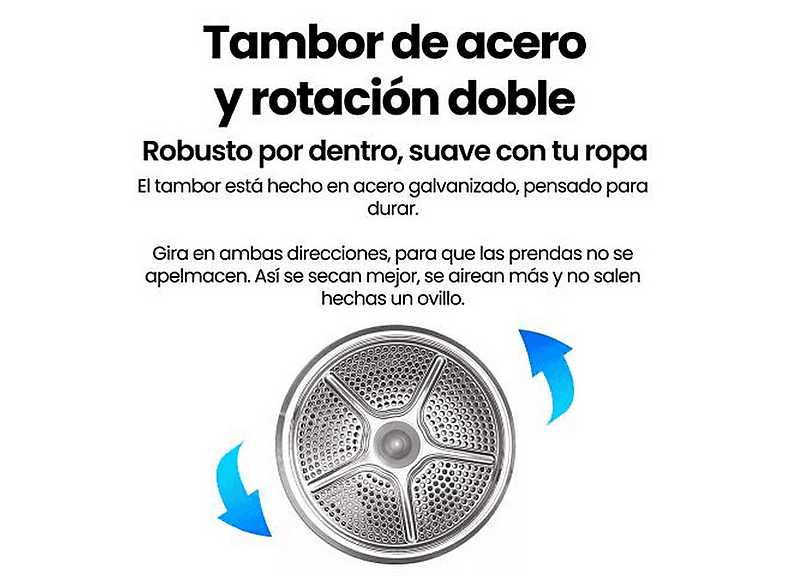 Secadora Bomba de Calor - Infiniton SD-BC9DWP, 9 kg, 16 programas, Blanco