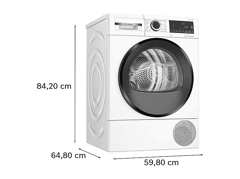 Secadora bomba de calor - Bosch WQG235D1ES, Eléctrico, 8 kg, 15 programas, Blanco