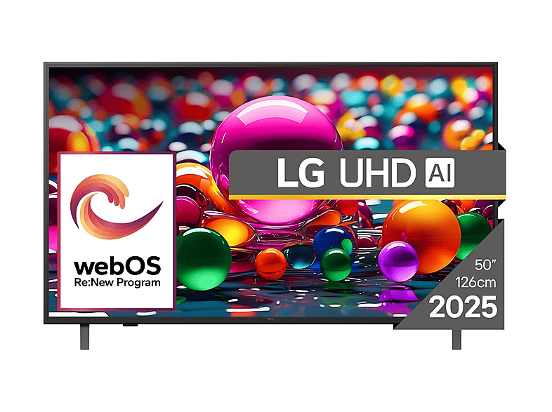 TV LED - LG UHD AI UA75 50UA75003LA, UHD 4K, Smart TV, Negro