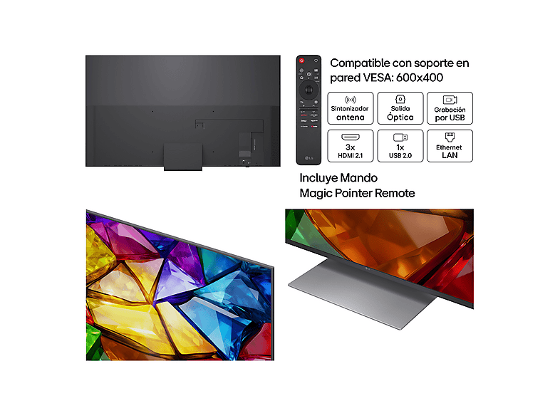 TV RGB Mini LED 86" - LG 86MRGB87B6B, UHD 4K, Procesador Inteligente α8 AI Processor 4K Gen3, Smart TV, DVB-T2 (H.265), Negro