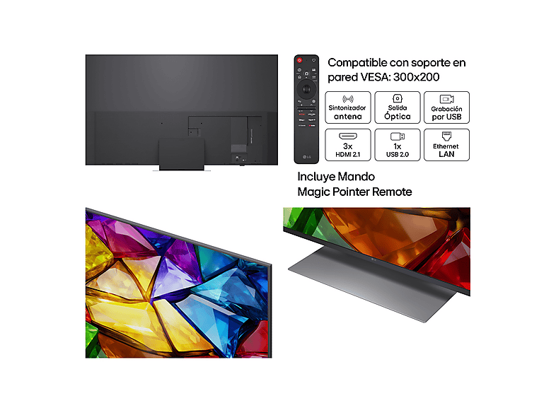 TV RGB Mini LED 65" - LG 65MRGB87B6B, UHD 4K, Procesador Inteligente α8 AI Processor 4K Gen3, Smart TV, DVB-T2 (H.265), Negro