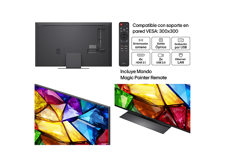 TV RGB Mini LED 55" - LG 55MRGB87B6B, UHD 4K, Procesador Inteligente α8 AI Processor 4K Gen3, Smart TV, DVB-T2 (H.265), Negro