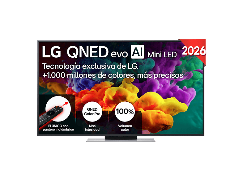 TV QNED Mini LED 55" - LG 55QNED86B6B, UHD 4K, Procesador Inteligente α8 AI Processor 4K Gen3, Smart TV, DVB-T2 (H.265), Negro