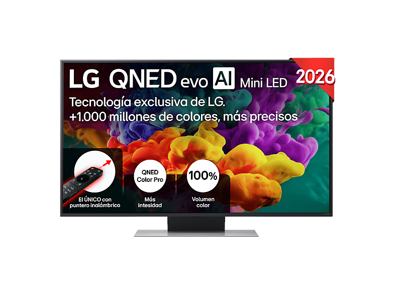 TV QNED Mini LED 43" - LG 43QNED86B6B, UHD 4K, Procesador Inteligente α7 AI Processor 4K Gen9, Smart TV, DVB-T2 (H.265), Negro