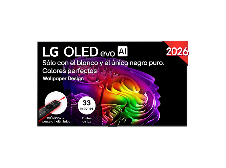 TV OLED 65" - LG OLED65G64LW, OLED 4K, Procesador Inteligente α11 AI Processor 4K Gen3, Smart TV, DVB-T2 (H.265), Gallery Design, Negro
