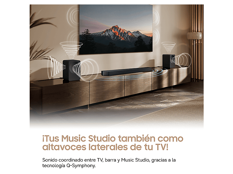 Altavoz inalámbrico - Samsung HW-LS70H Music Studio 7, 150 W, Dolby Atmos, Q-Symphony, Sonido Adaptativo, Negro Titanio