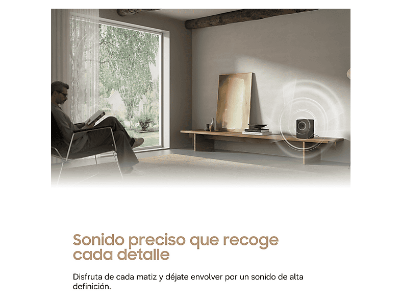 Altavoz inalámbrico - Samsung HW-LS70H Music Studio 7, 150 W, Dolby Atmos, Q-Symphony, Sonido Adaptativo, Negro Titanio