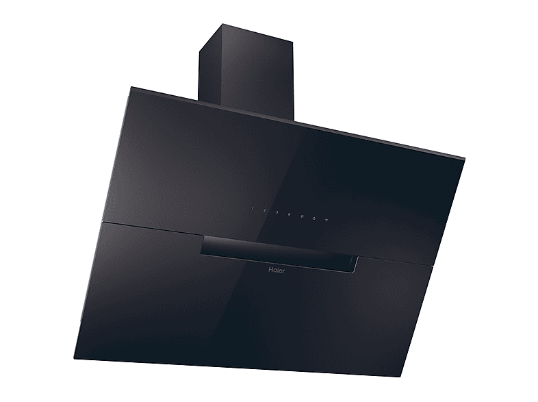 Campana decorativa - Haier HADG9CBS4BWIFI, 5 velocidades, 624 m³/h, 900 mm, Negro