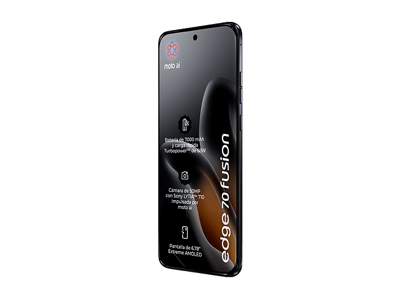 Móvil - Motorola edge 70 fusion, Silhouette, 256 GB, 8 GB RAM, 6.78" Extreme AMOLED, Qualcomm Snapdragon 7s Gen 3, 7000 mAh