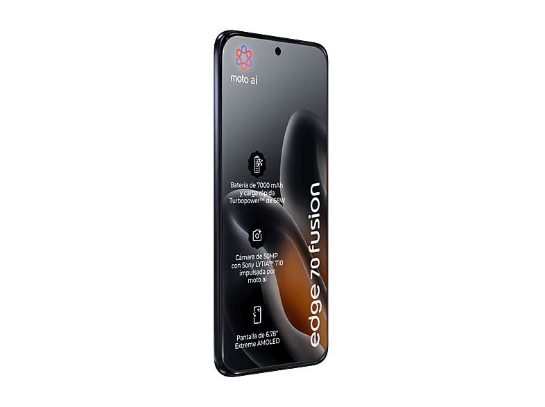 Móvil - Motorola edge 70 fusion, Silhouette, 256 GB, 8 GB RAM, 6.78" Extreme AMOLED, Qualcomm Snapdragon 7s Gen 3, 7000 mAh