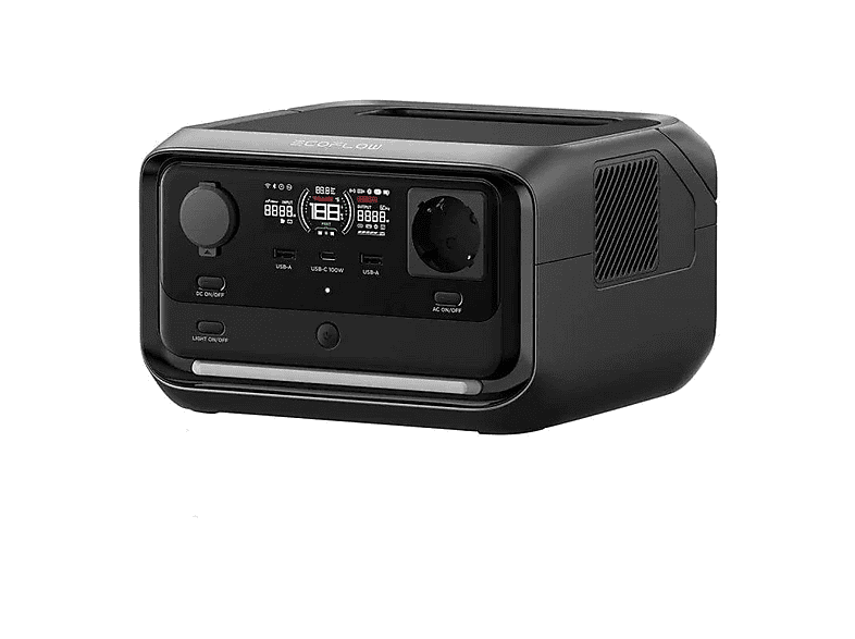 Estación de energía - Ecoflow River 3 Plus EU, Portátil, 286Wh, 600W, Negro