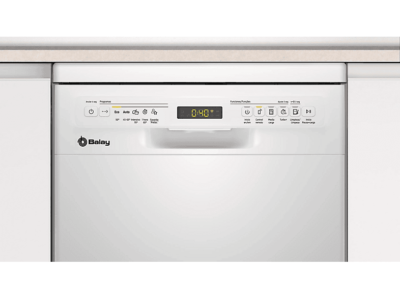 Lavavajillas - Balay 3VN5331BA, 10 servicios, 5 programas, 45 cm, Home connect, Blanco