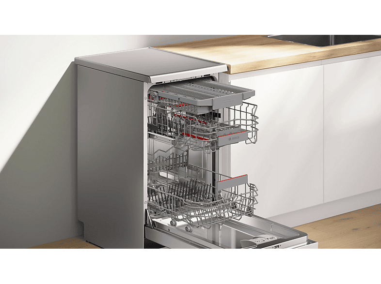 Lavavajillas - Bosch SPS4EMI17E, 10 servicios, 6 programas, 45 cm, Home connect, Varioflex, Silentpowerdrive. Acero inoxidable
