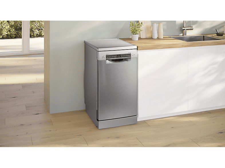 Lavavajillas - Bosch SPS4EMI17E, 10 servicios, 6 programas, 45 cm, Home connect, Varioflex, Silentpowerdrive. Acero inoxidable