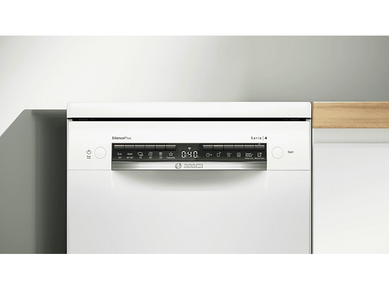 Lavavajillas - Bosch SPS4HMW13E, 10 servicios, 6 programas, Home connect, Extra secado, SilentPowerDrive, Blanco