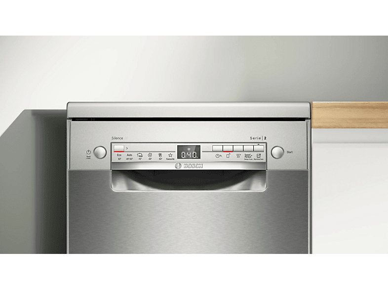 Lavavajillas - Bosch SPS2HKI55E, 10 servicios, 6 programas, Home connect, Extrasecado, Smart start, 45 cm, Acero inoxidable