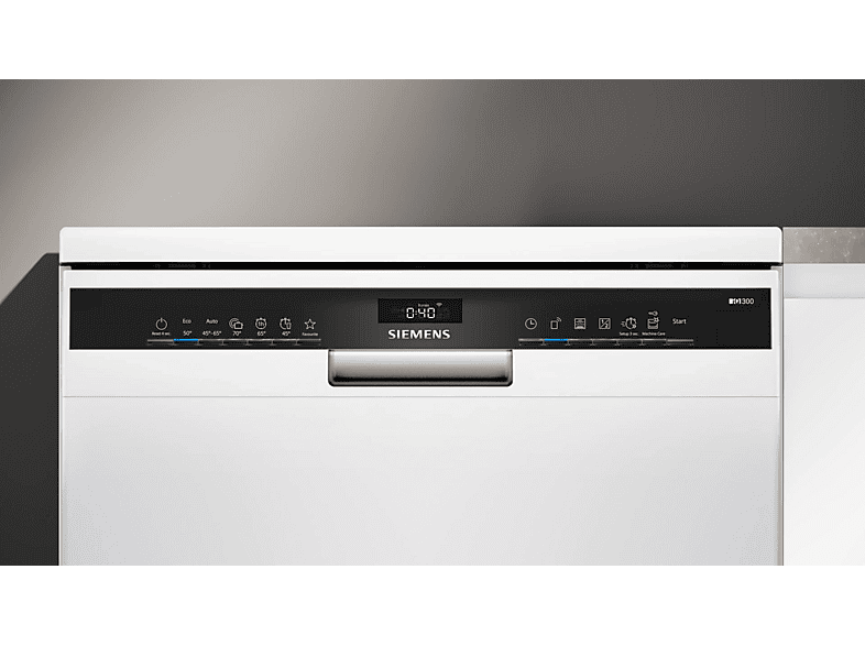 Lavavajillas - Siemens SN23HW05ME, 14 servicios, 6 programas, Home connect, VarioSpeed, Aquastop, 60 cm, Blanco