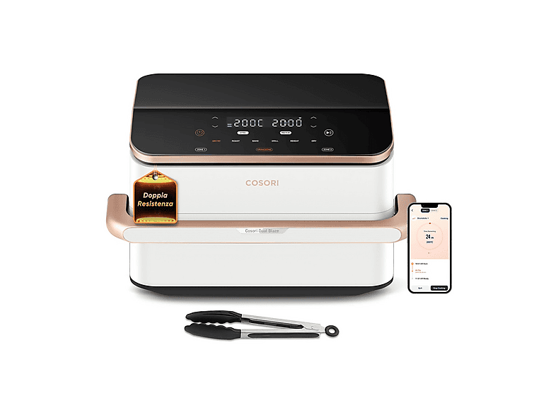 Freidora de aire - Cosori Twinfry Chef Edition, 2800 W, 10 l, Blanco