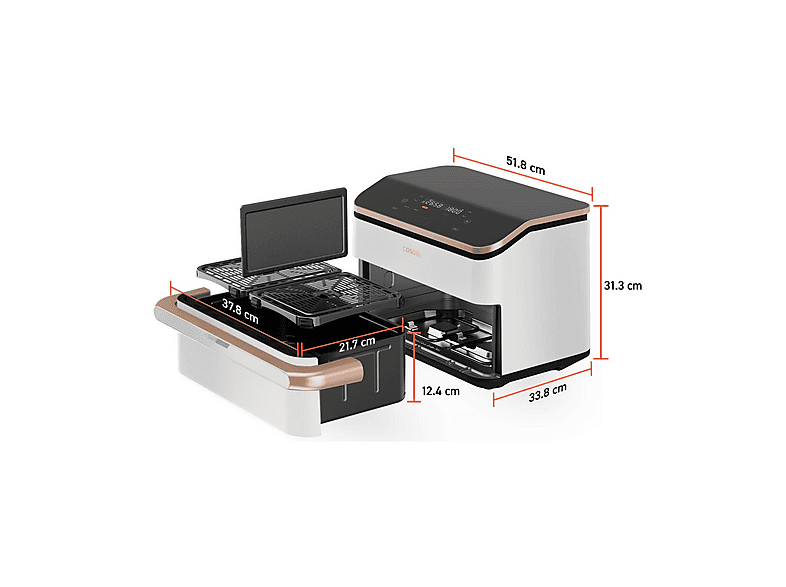 Freidora de aire - Cosori Twinfry Chef Edition, 2800 W, 10 l, Blanco