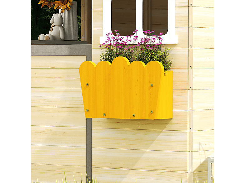 Casa de Juegos - Outsunny 345-024, a partir de 5 año(s), Madera Natural