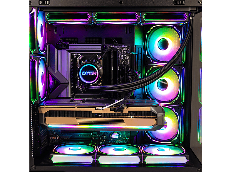 PC gaming - Captiva Highend Gaming I95-625, Intel Core i9 13900KF, 24 Núcleos, 128 GB RAM, 2 TB SSD, GeForce RTX™ 5070, Windows 11 Home, Negro