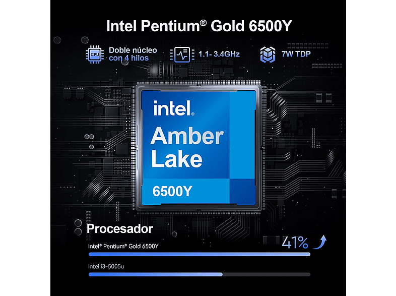 Portátil - Vanwin NCS2154, 15,6 " Full-HD, Intel® Pentium® Gold 6500Y(Frecuencia máxima 3,4 GHz), 16 GB RAM, 512 GB SSD, UHD Graphics, Windows 11 Pro