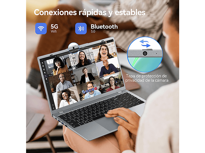 Portátil - Vanwin NCS2154, 15,6 " Full-HD, Intel® Pentium® Gold 6500Y(Frecuencia máxima 3,4 GHz), 16 GB RAM, 512 GB SSD, UHD Graphics, Windows 11 Pro