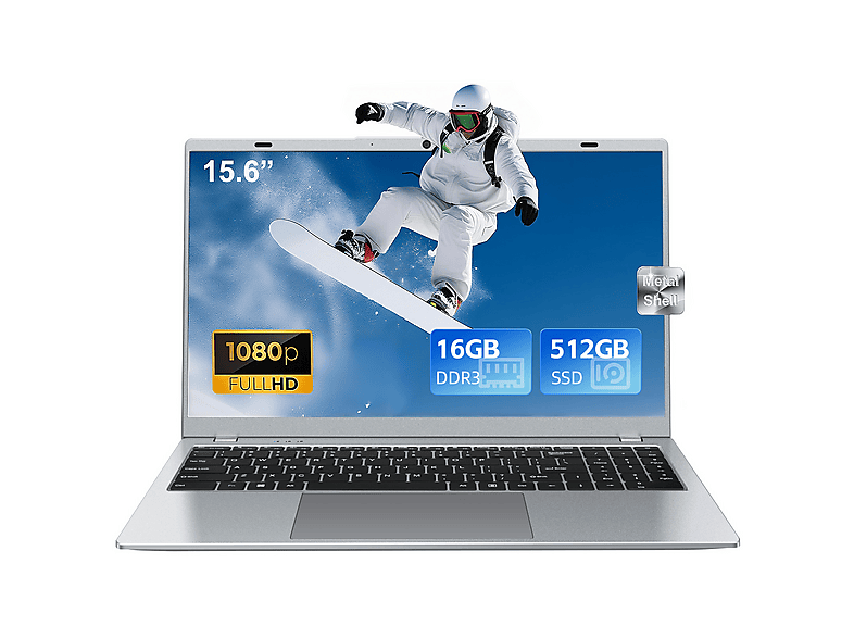 Portátil - Vanwin NCS2154Y, 15,6 " Full-HD, Intel® Pentium® Gold 6500Y(Frecuencia máxima 3,4 GHz), 16 GB RAM, 512 GB SSD, UHD Graphics, Windows 11 Pro