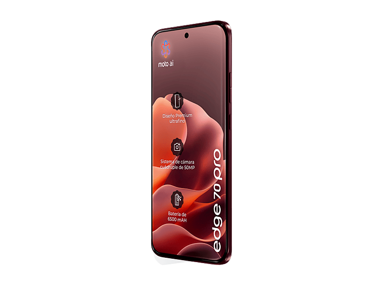 Móvil - Motorola edge 70 pro, Zinfandel, 512GB, 12GB RAM, 6.78" Extreme AMOLED, MediaTek Dimensity 8500 Extreme, 6500 mAh