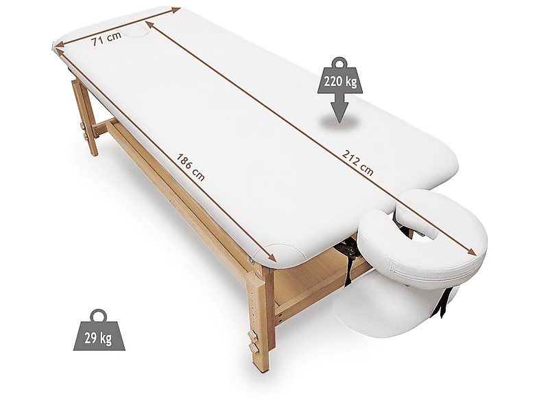 Camilla de masaje - Wellcore WLLC1178-RX3, para Piernas, Blanco