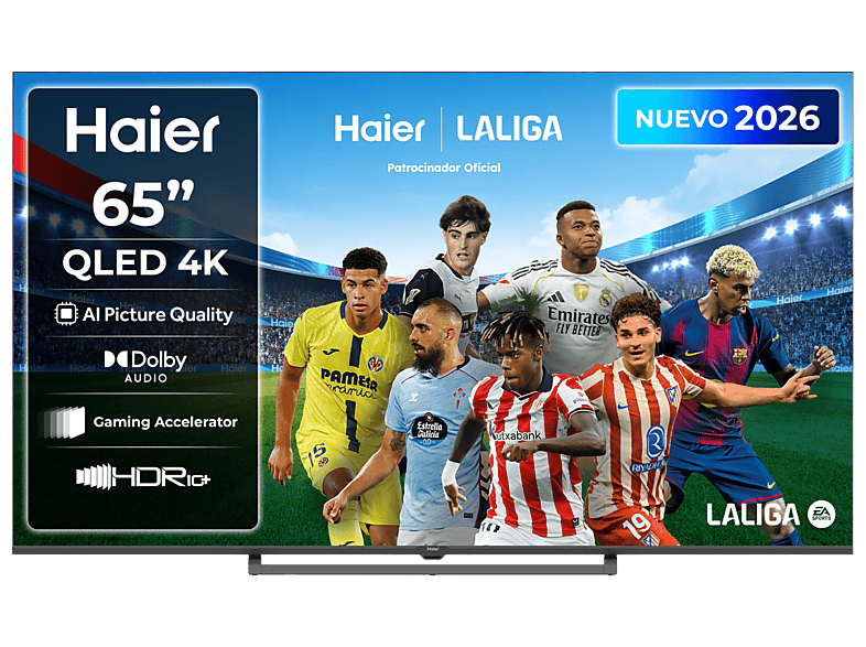 TV QLED 65" - Haier S80G Series H65S80GUX, QLED 4K HDR10, Google TV, AI Picture Quality, Gaming 120Hz, Negro