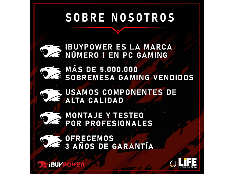 PC Gaming - Ibuypower Fighter Striker X Lite, Ryzen 7 5700X, 16 GB RAM, 1 TB SSD, GeForce RTX™ 5060, Windows 11 Pro, Negro