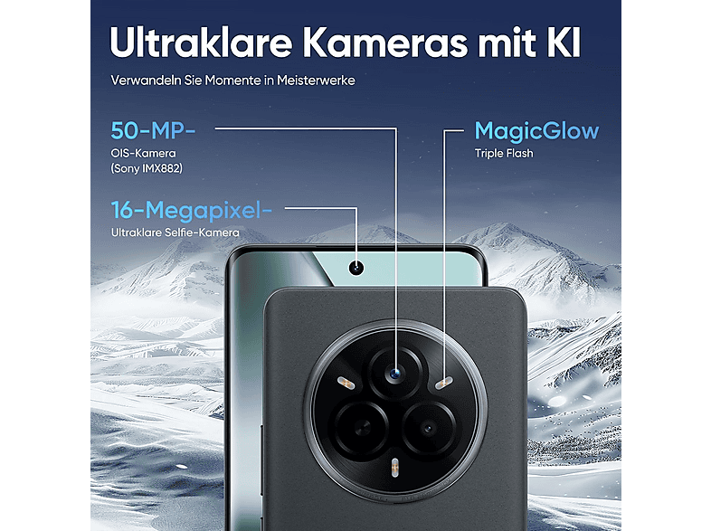 Smartphone - Realme 14 Pro 5G, Gris, Móvil Android, 256 GB, 8 GB RAM, 6,77 ", Dimensity 7300 Energy, 6000 mAh