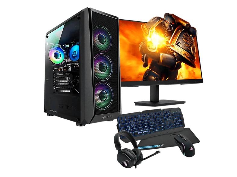 Pack PC gaming - PC Racing Submariner 5700G, AMD Ryzen 7 5700G, 32 GB RAM, 1 TB SSD, Radeon™ RX Vega 8, Windows 11 Pro, Monitor 27 " Full-HD, Negro