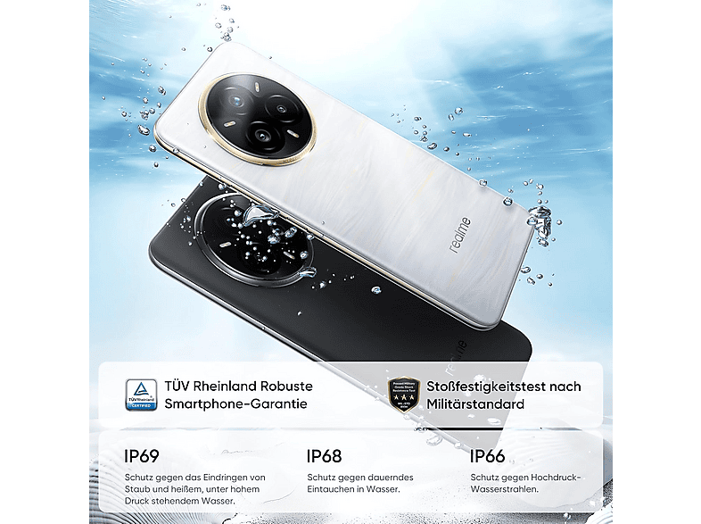 Smartphone - Realme 14 Pro+ 5G, 120Hz, IP69, Gris, Móvil Android, 256 GB, 8 GB RAM, 6,83 ", Qualcomm Snapdragon®, 5260 mAh
