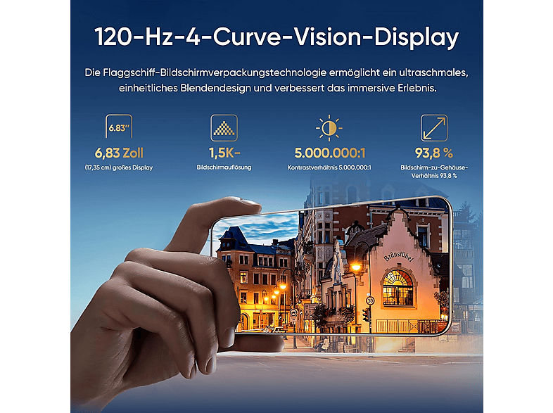 Smartphone - Realme 14 Pro+ 5G, Blanco, Móvil Android, 256 GB, 8 GB RAM, 6,83 ", Qualcomm Snapdragon®, 5260 mAh