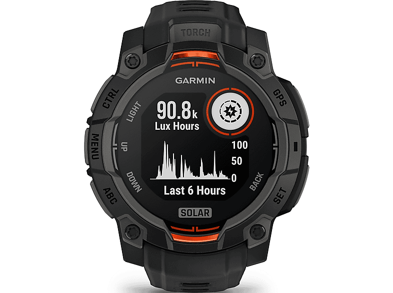 Smartwatch - Garmin Instinct 3 Solar, Fibre Reinforced Plastic (FRP), Negro