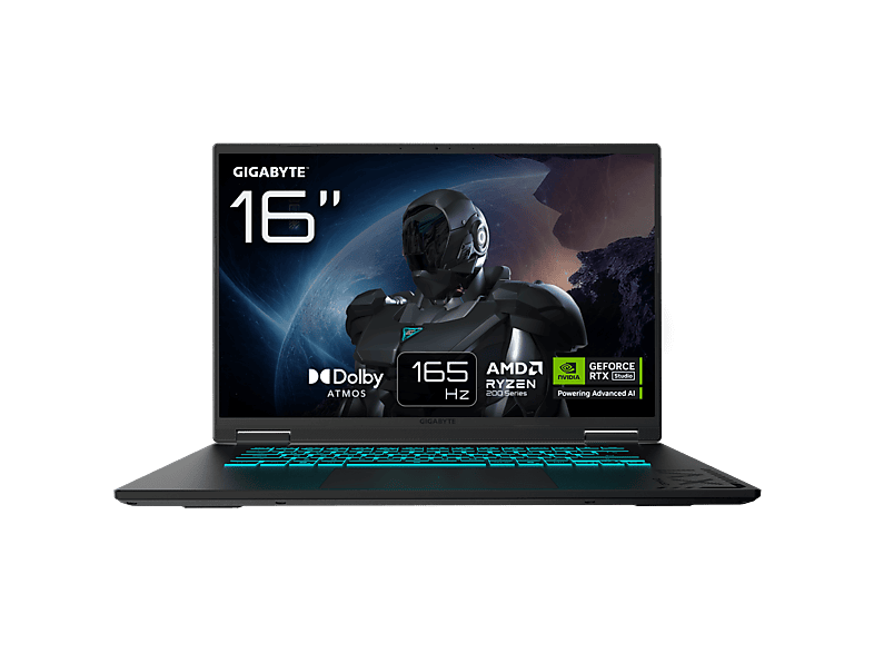 Portátil Gaming - Gigabyte GAMING A16 3WHK3PT864SD, AMD Ryzen 260, 32 GB RAM, 1 TB mSSD, GeForce RTX™ 5070, FreeDOS (Sin sistema operativo), Negro