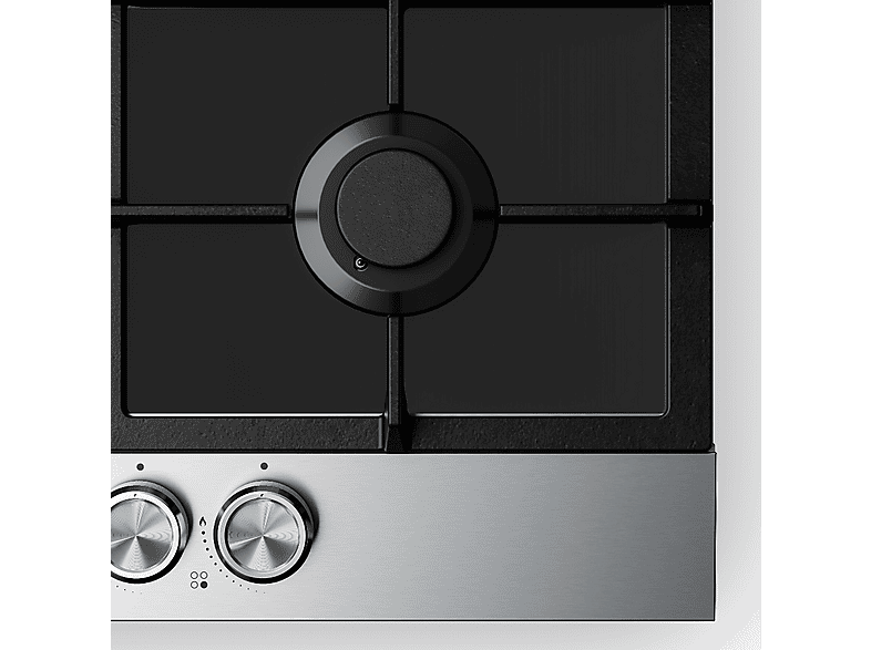 Placa de gas - Klarstein Verosteel, 4 zonas, 58,40 cm, Plata