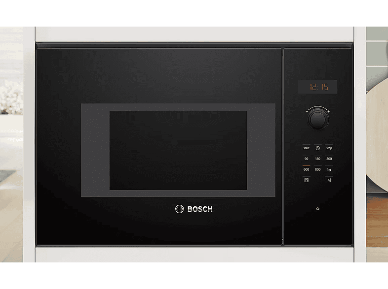 Microondas integrable - Bosch Serie 4 BFL523MB1F, 800 W, 5 potencia, 20 l, Negro