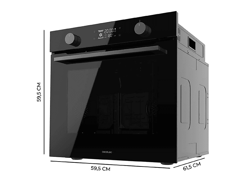 Horno pirolítico - Cecotec Bolero Hexa P526000, Libre instalación, 73 l, 59,5 cm, Negro
