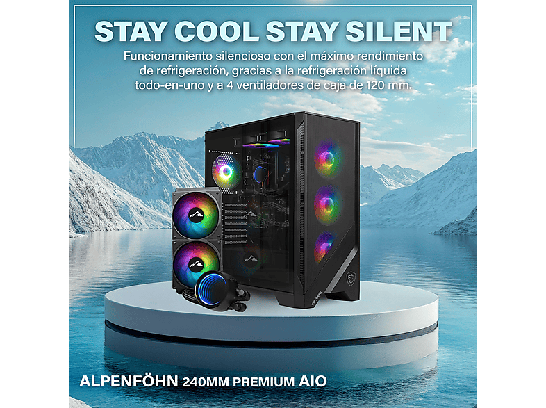 Pack PC gaming - Hyper Byte Gen2 Gaming | completo set PC, AMD Ryzen 7 5700G, 16 GB RAM, 1000 GB SSD, Radeon™ RX Vega 8, Windows 11 Pro, negro