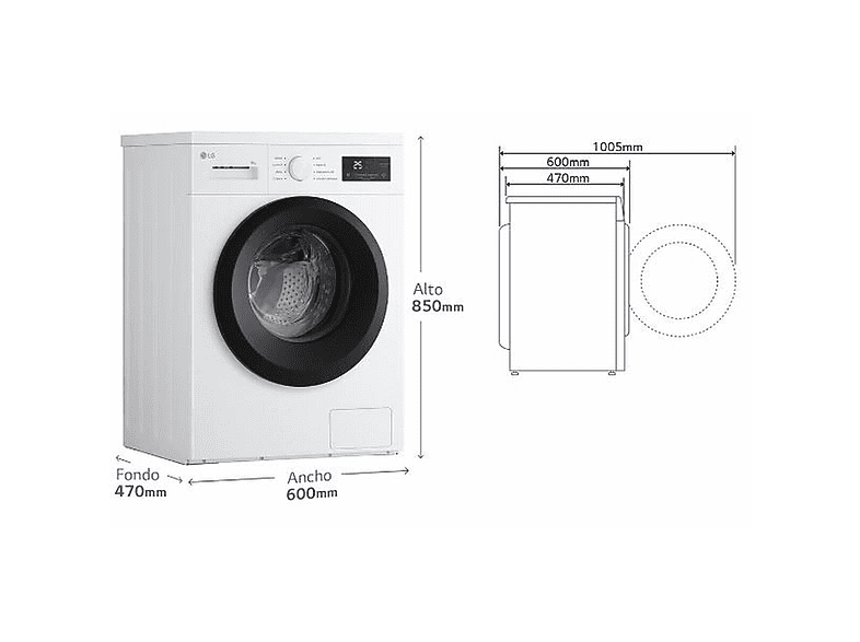 Lavadora carga frontal - LG F4A10S8NWK.ABWQCES, 8 kg, Blanco