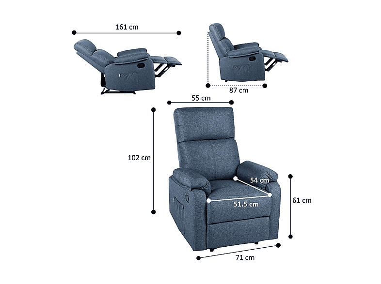 Sillón levanta personas - Eco-De Europa UP ECO-8582UP MA32, Función calor, Peso máximo 100 kg, Marrón