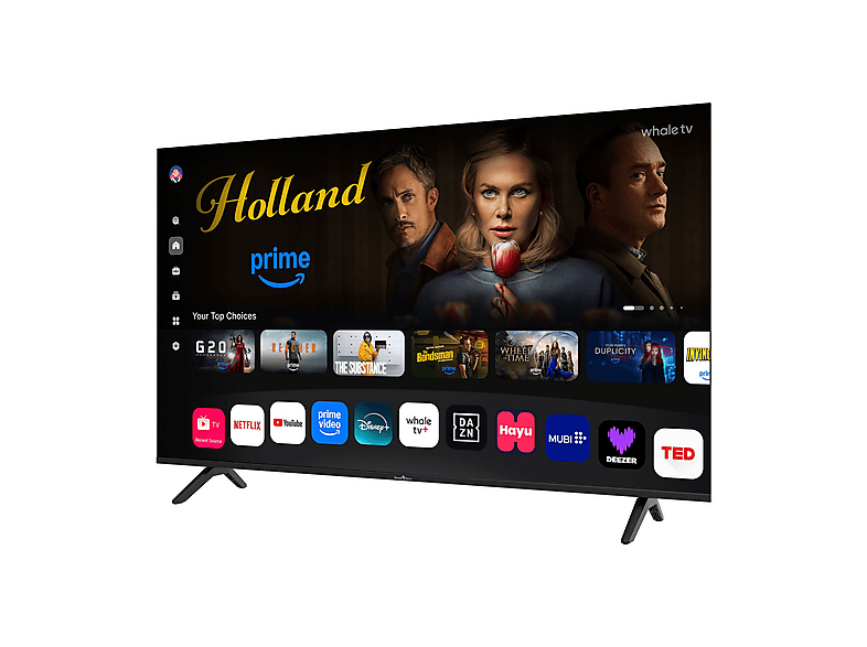 TV QLED 55" - Smart Tech 55QH02K 55" QLED 4K Whale TV, Quad core ARM Cortex-A55 1.9GHz, Smart TV, DVB-T2 (H.265), Negro