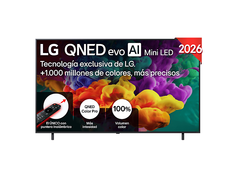 TV QNED Mini LED 75" - LG 75QNED85B6B, UHD 4K, Procesador Inteligente α8 AI Processor 4K Gen3, Smart TV, DVB-T2 (H.265), Negro