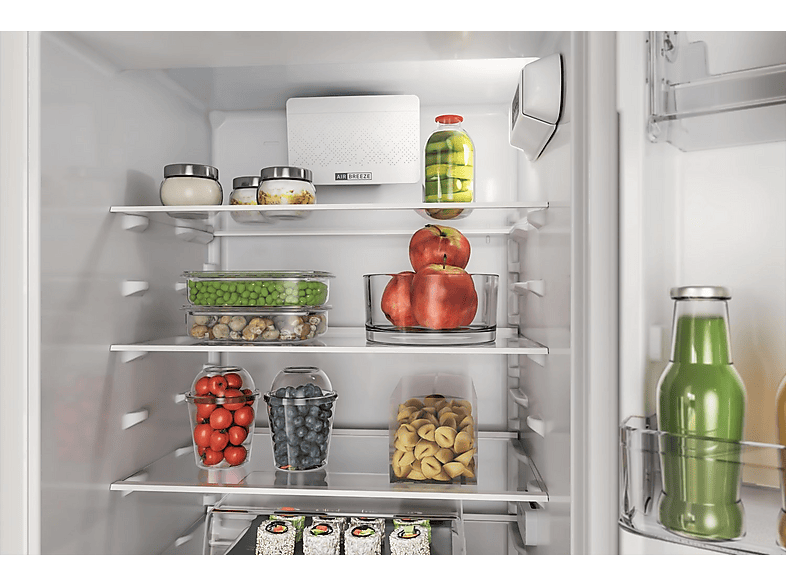 Frigorífico combi integrable - Whirlpool WHC18D031A1, Less Frost, 177 cm, 268 l, Fresh Box+, Tecnología 6th sense, Blanco