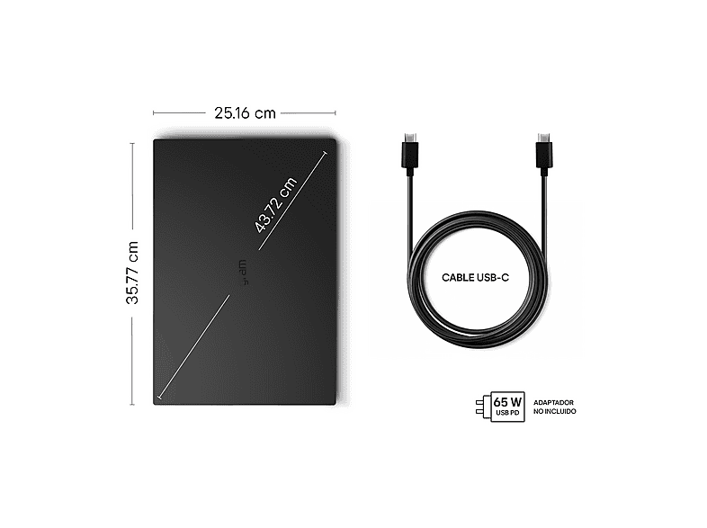 Portátil - LG Gram Pro 16Z90U-K.AUB8BN Copilot+ PC, 16" WQXGA+, Intel® Core™ Ultra X7 358H 50 TOPS, 32GB RAM, 1 TB SSD, Windows 11 Home, Sin cargador